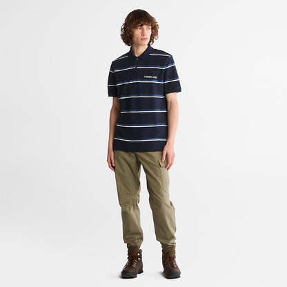 Mens Timberland Zealand River Striped Polo Shirt for Men in Navy