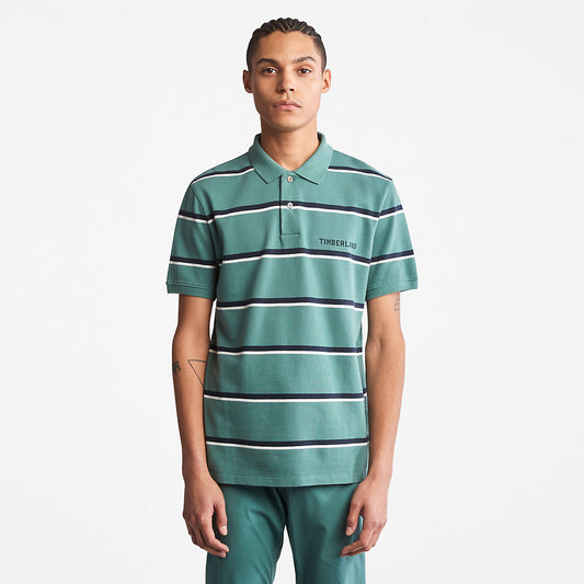 Mens Timberland Zealand River Striped Polo Shirt for Men in Green