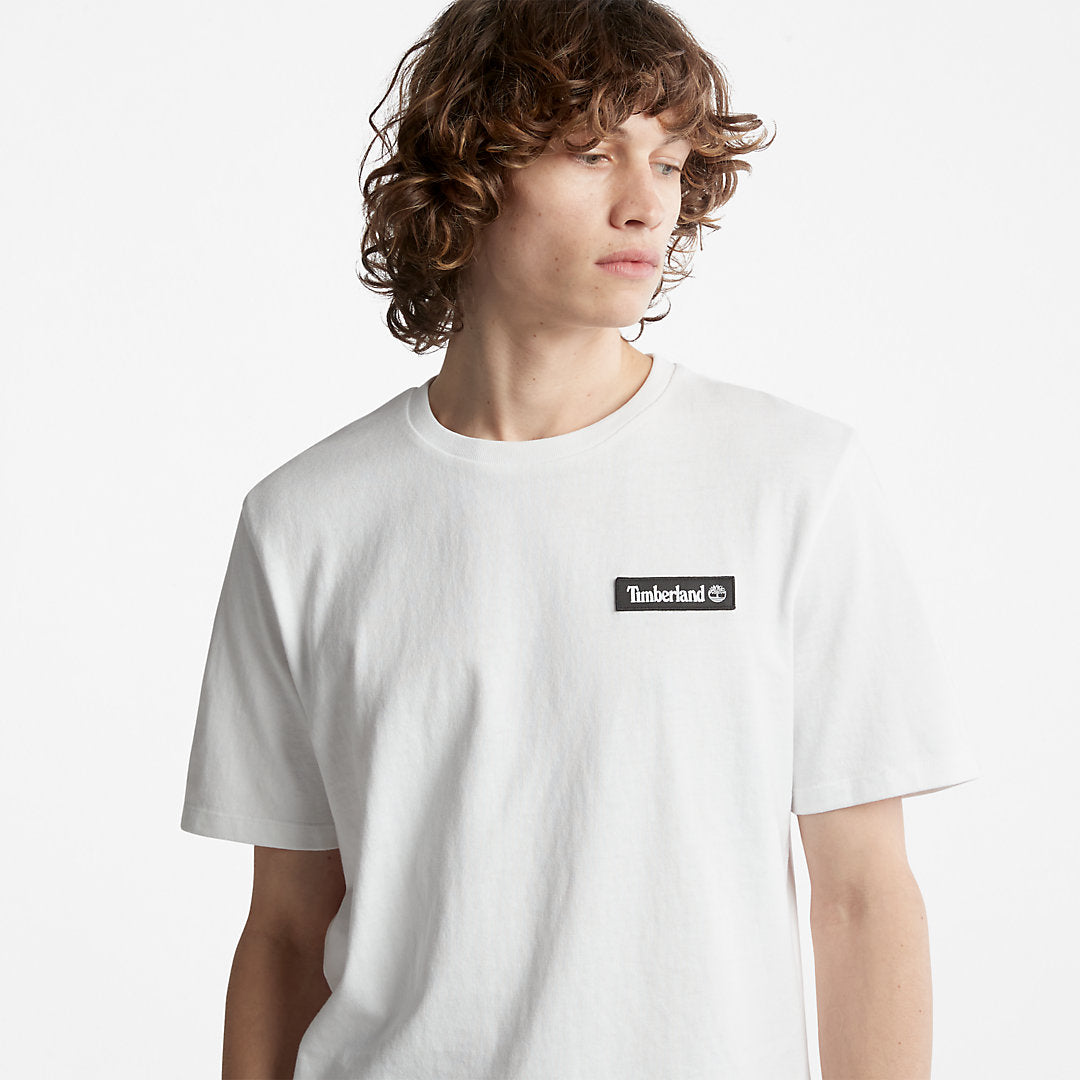 Mens Timberland All Gender Heavyweight Badge T-Shirt in White