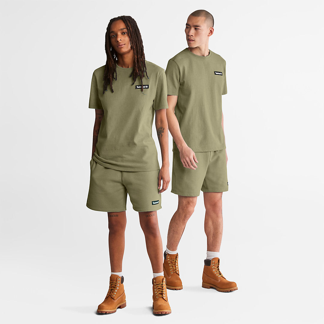 Mens Timberland All Gender Heavyweight Badge T-Shirt in Dark Green