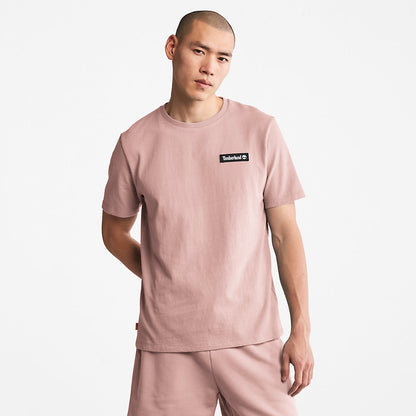 Mens Timberland All Gender Heavyweight Badge T-Shirt in Pink