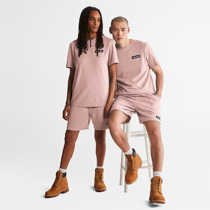 Mens Timberland All Gender Heavyweight Badge T-Shirt in Pink