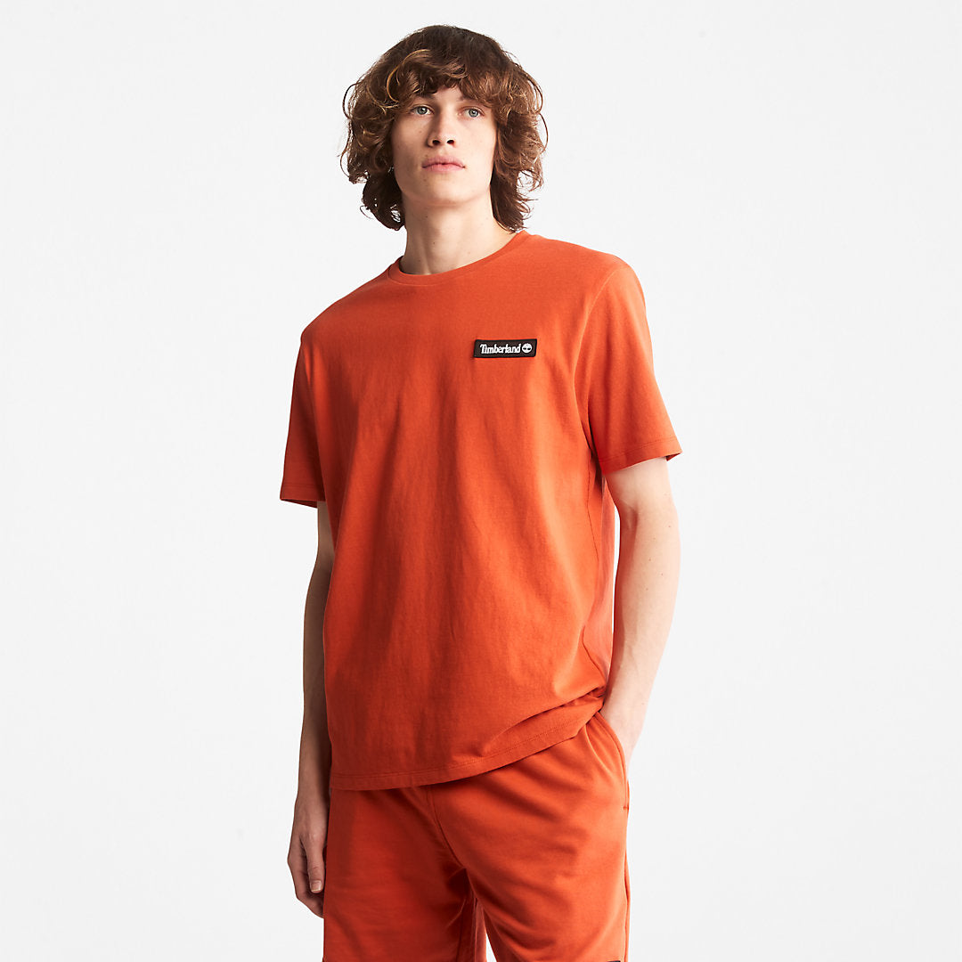 Mens Timberland All Gender Heavyweight Badge T-Shirt in Orange