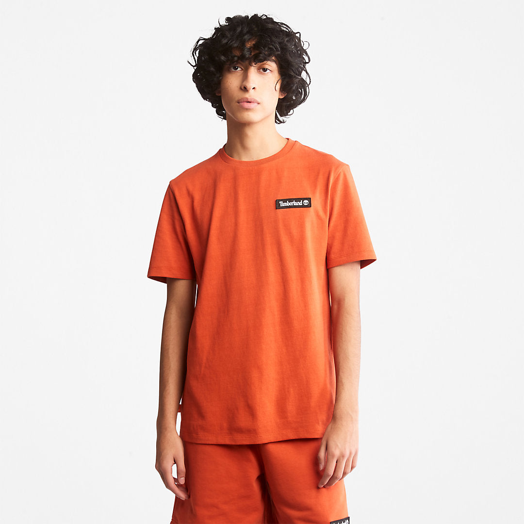 Mens Timberland All Gender Heavyweight Badge T-Shirt in Orange