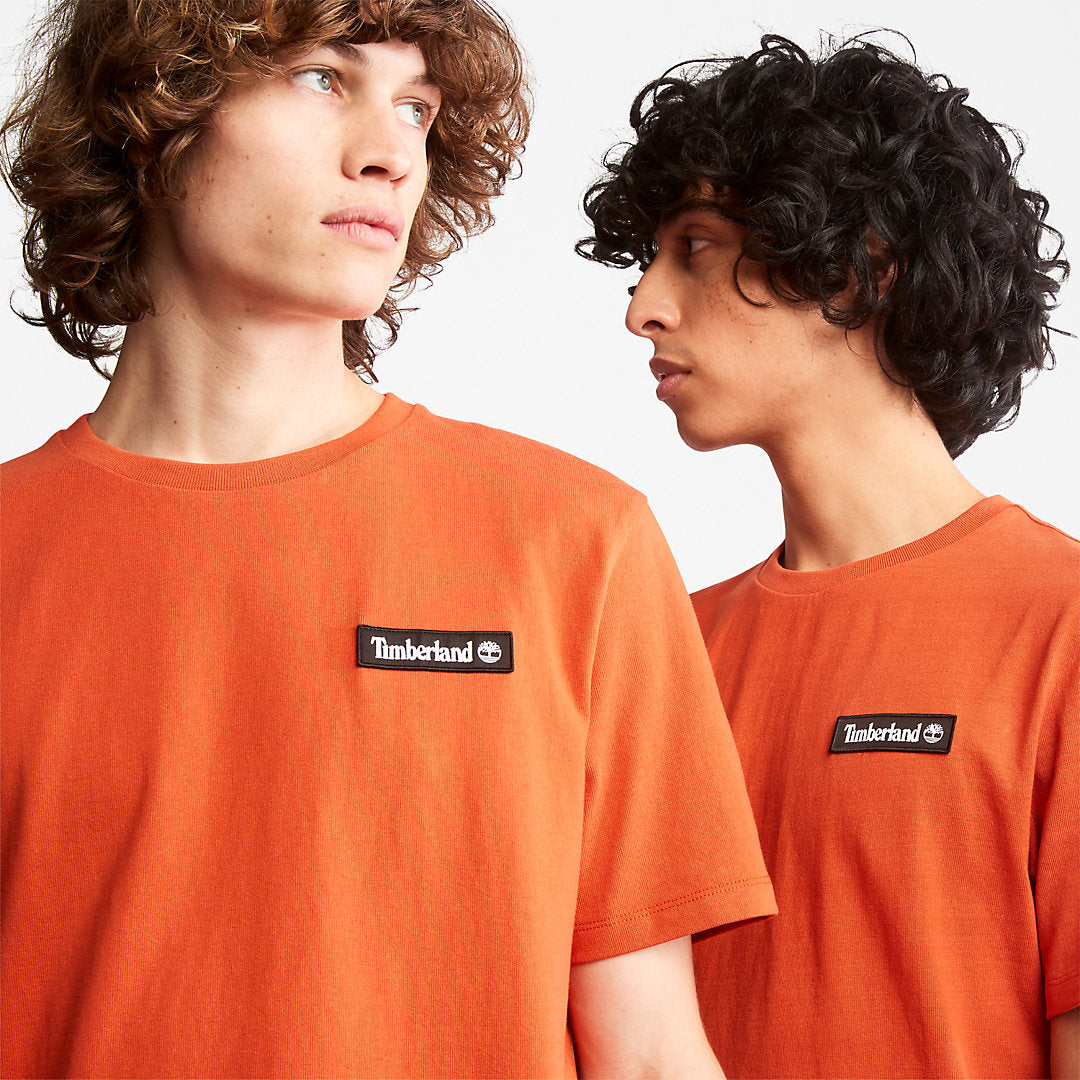 Mens Timberland All Gender Heavyweight Badge T-Shirt in Orange