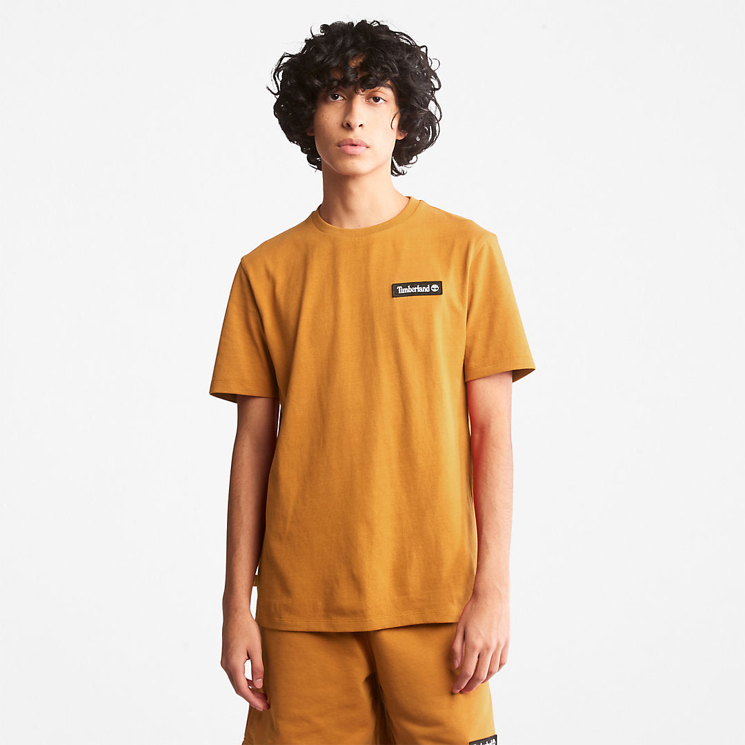 Mens Timberland All Gender Heavyweight Badge T-Shirt in Yellow