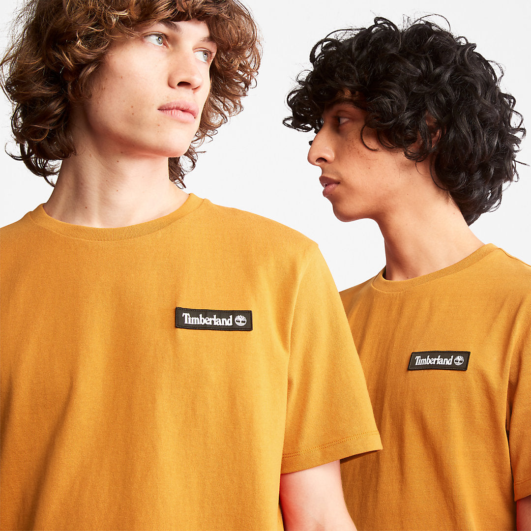 Mens Timberland All Gender Heavyweight Badge T-Shirt in Yellow