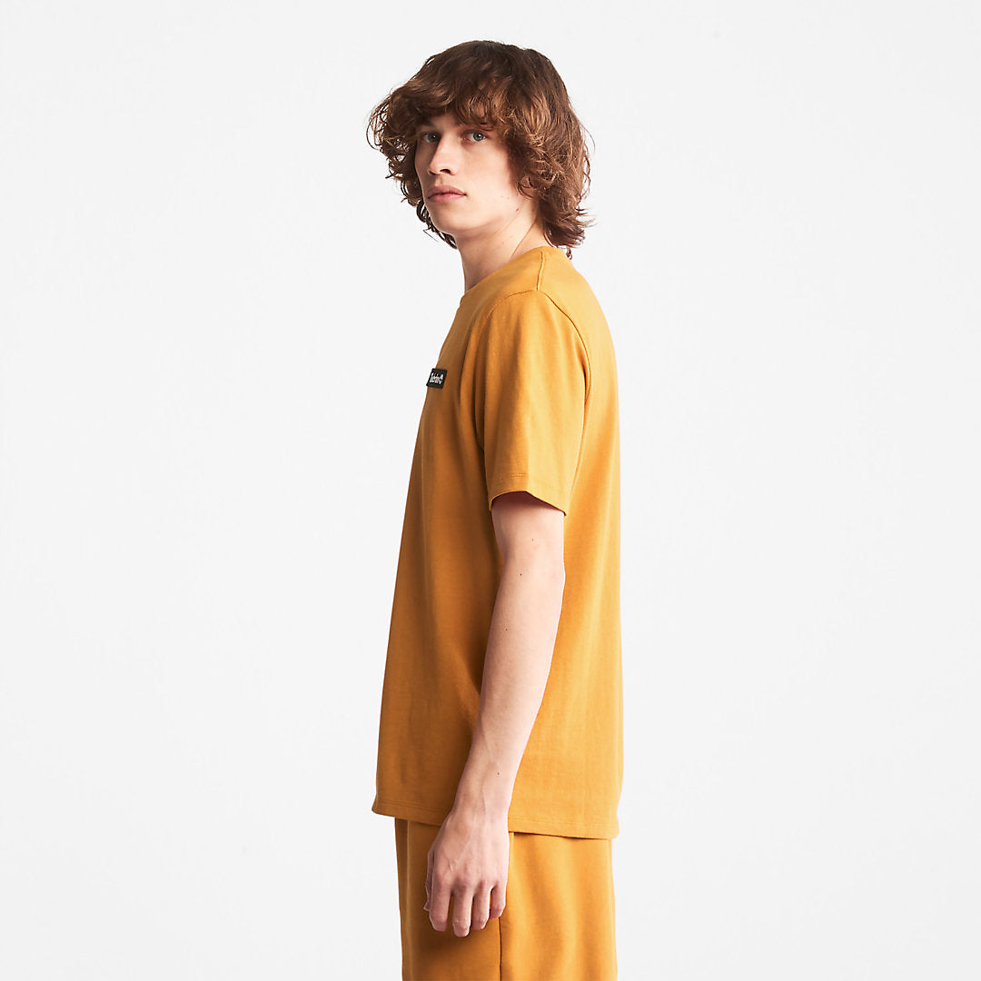 Mens Timberland All Gender Heavyweight Badge T-Shirt in Yellow