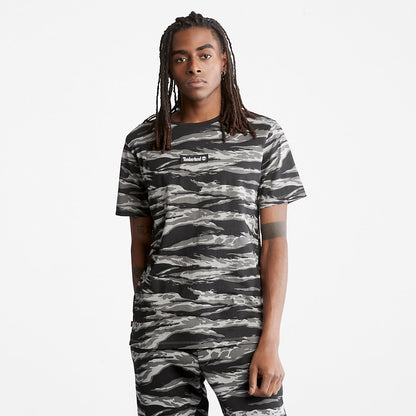 Mens Timberland White Tiger Print T-Shirt for Men in Camo