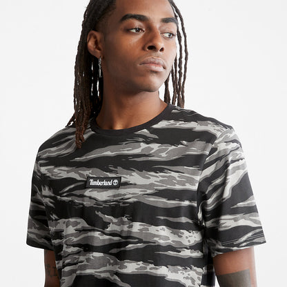 Mens Timberland White Tiger Print T-Shirt for Men in Camo