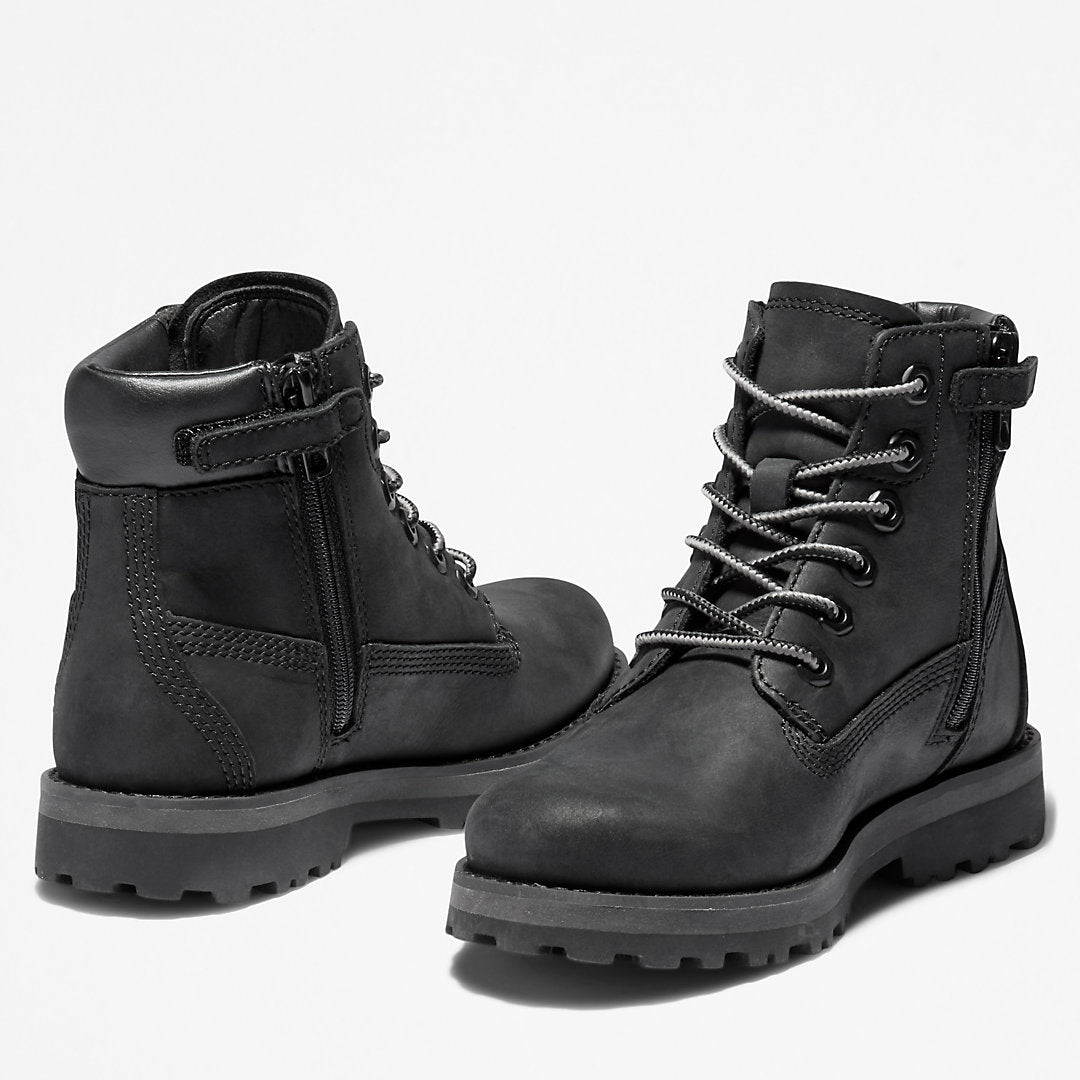 Kids Timberland Courma 6 Inch Side-Zip Boot for Youth in Black