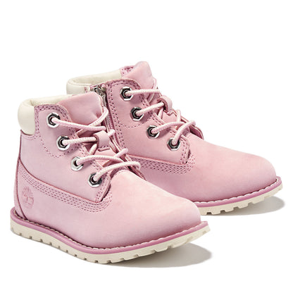 Kids Timberland Toddler Pokey Pine 6-Inch Side-Zip Boots in Pink