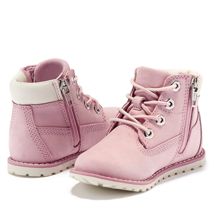Kids Timberland Toddler Pokey Pine 6-Inch Side-Zip Boots in Pink