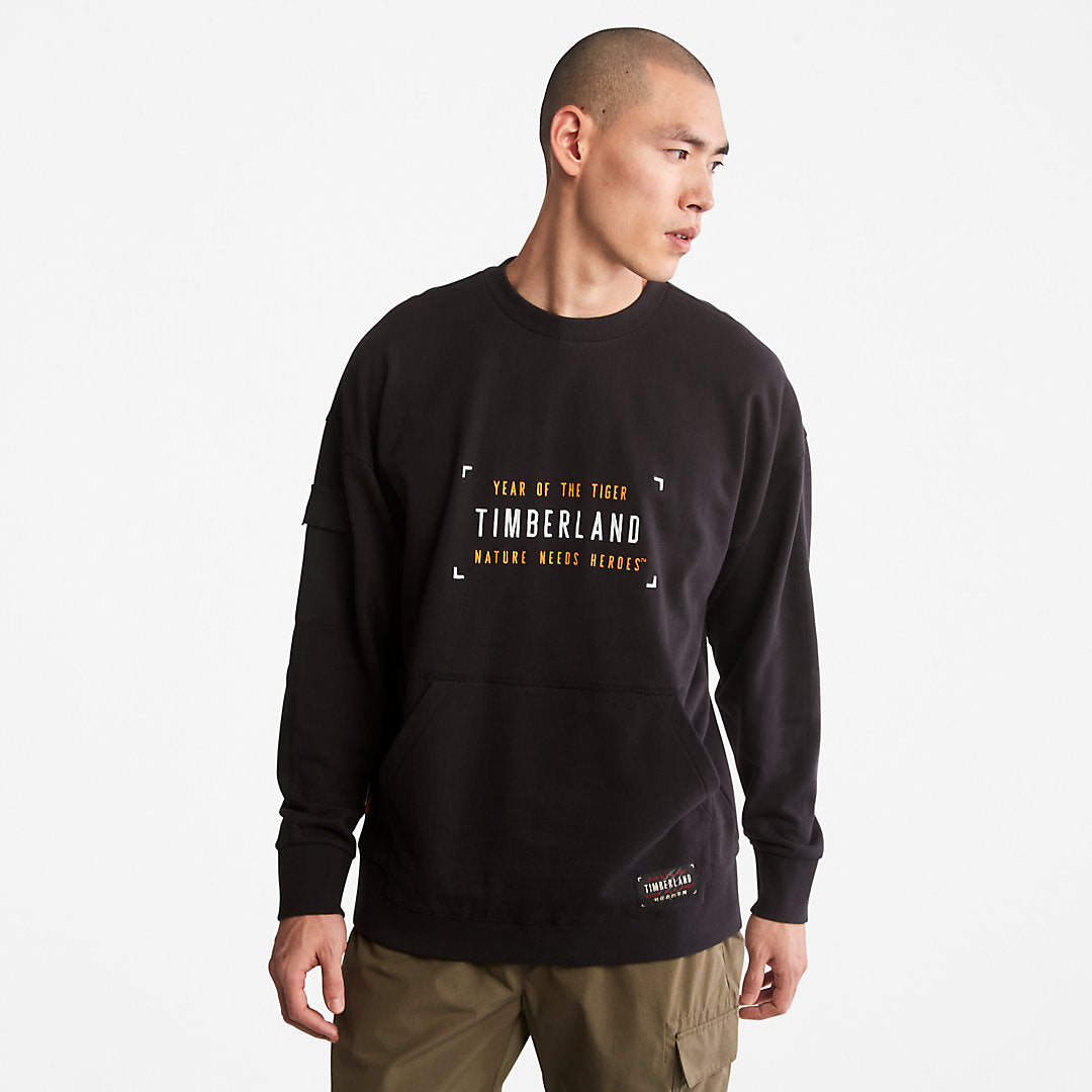 Mens Timberland Year of the Tiger Sweatshirt for Men in Black