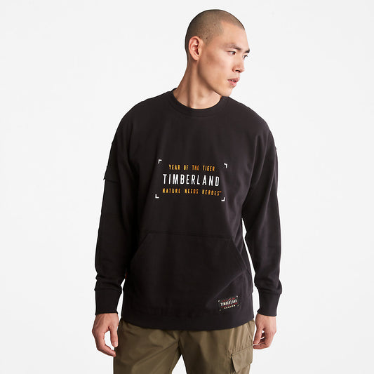 Mens Timberland Year of the Tiger Sweatshirt for Men in Black