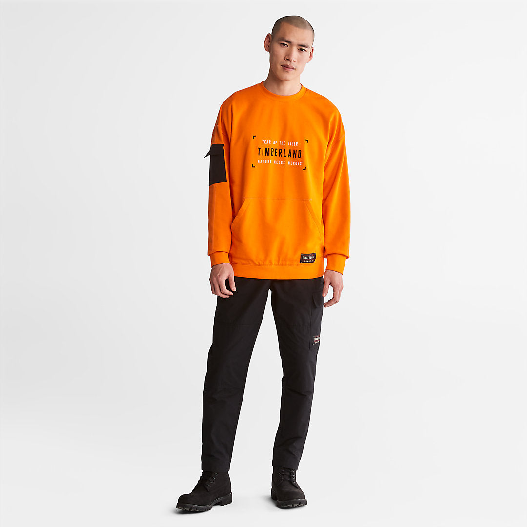Mens Timberland Year of the Tiger Sweatshirt for Men in Orange