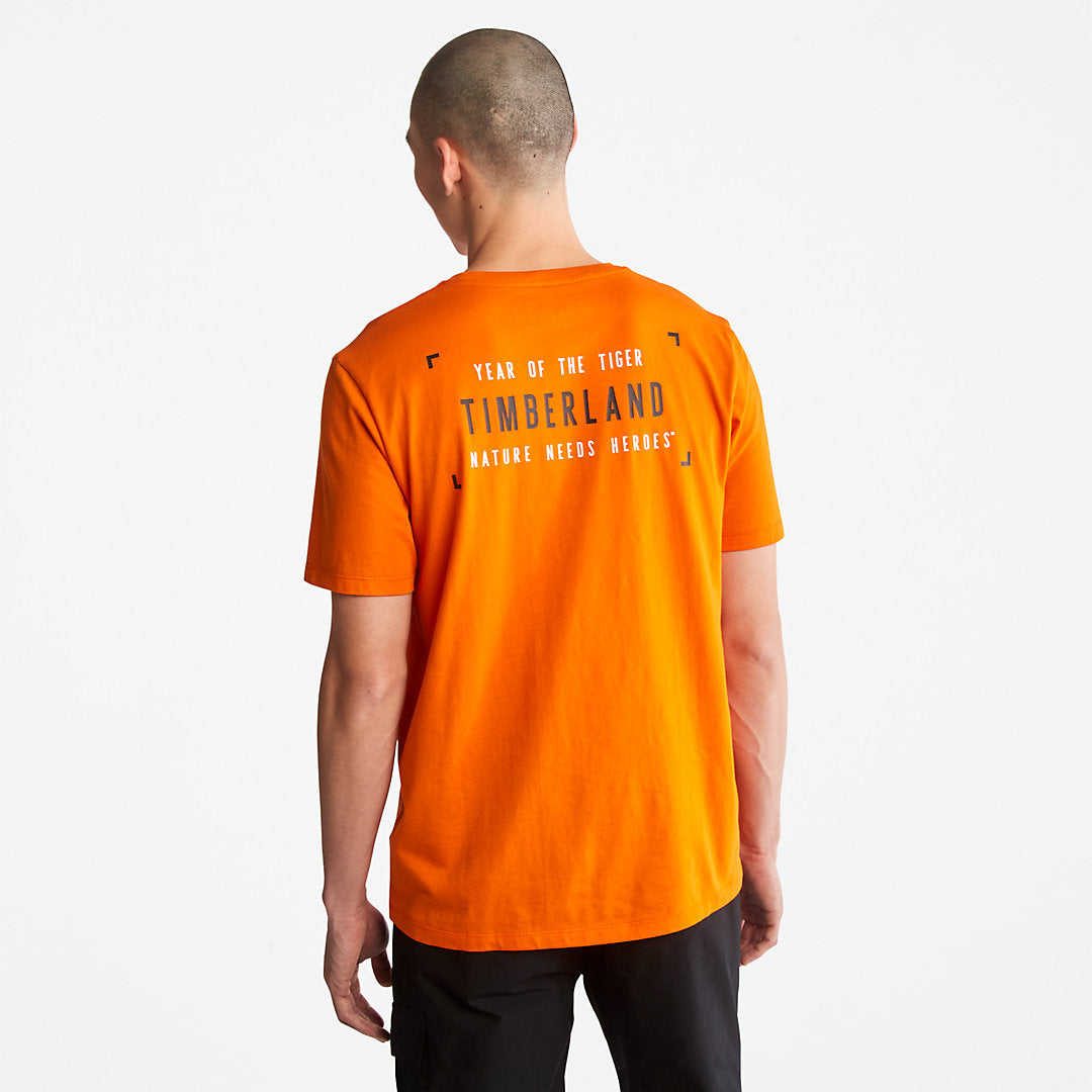 Mens Timberland Year of the Tiger T-Shirt for Men in Orange