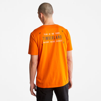Mens Timberland Year of the Tiger T-Shirt for Men in Orange