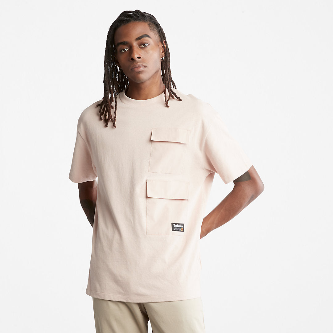 Mens Timberland Progressive Utility Multi-pocket T-Shirt for Men in Pink