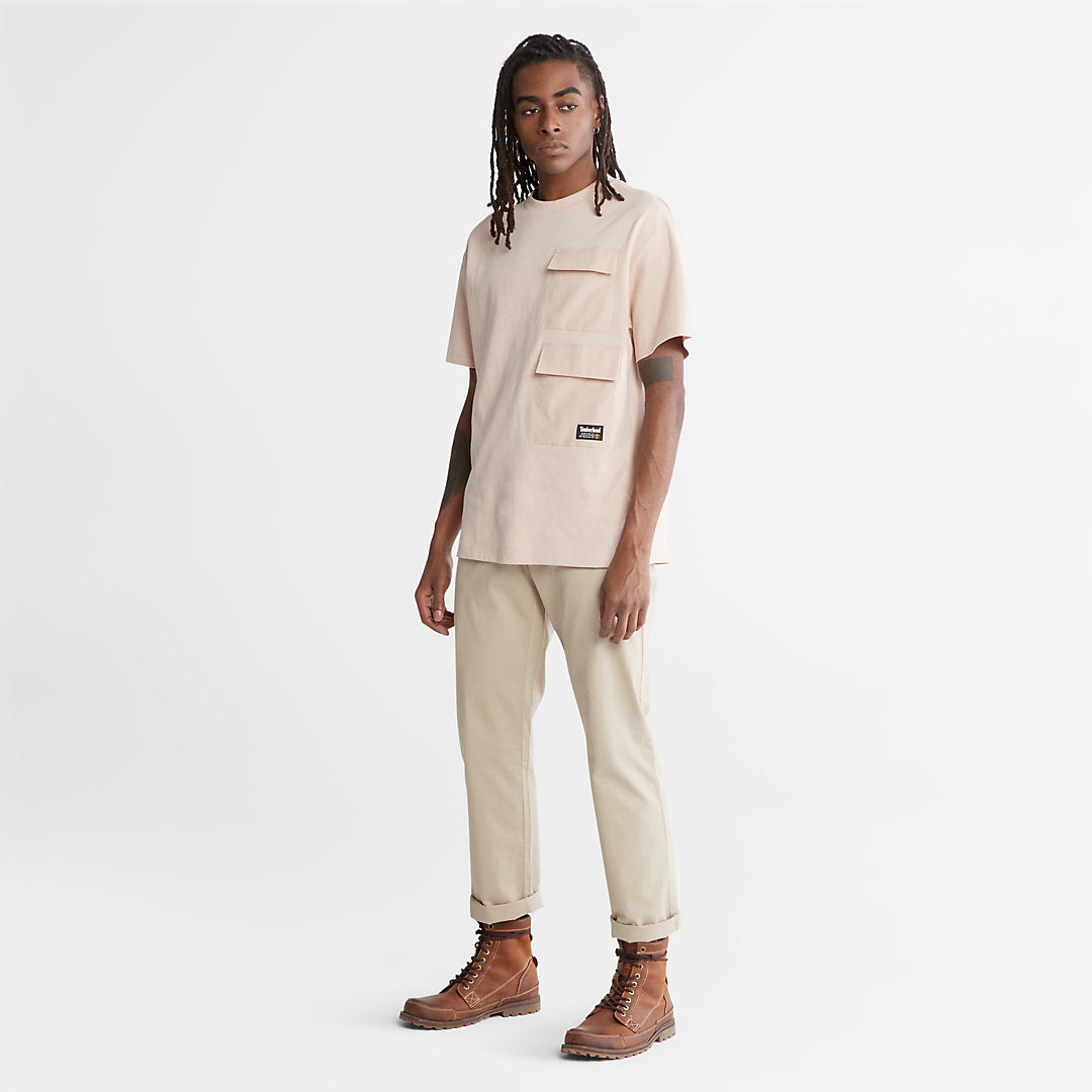 Mens Timberland Progressive Utility Multi-pocket T-Shirt for Men in Pink
