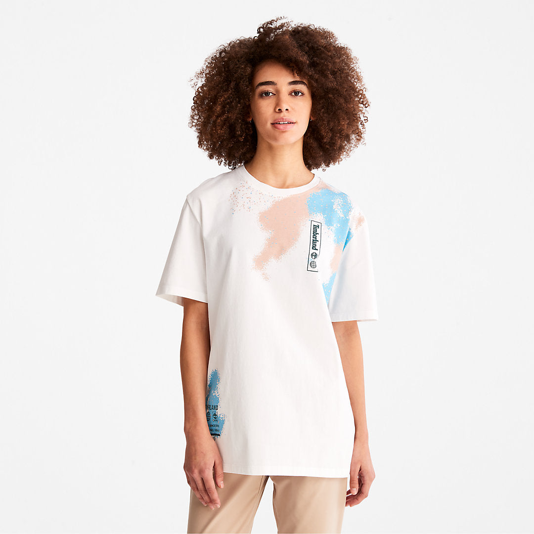 Mens Timberland Paint Graphic T-Shirt for Men in White