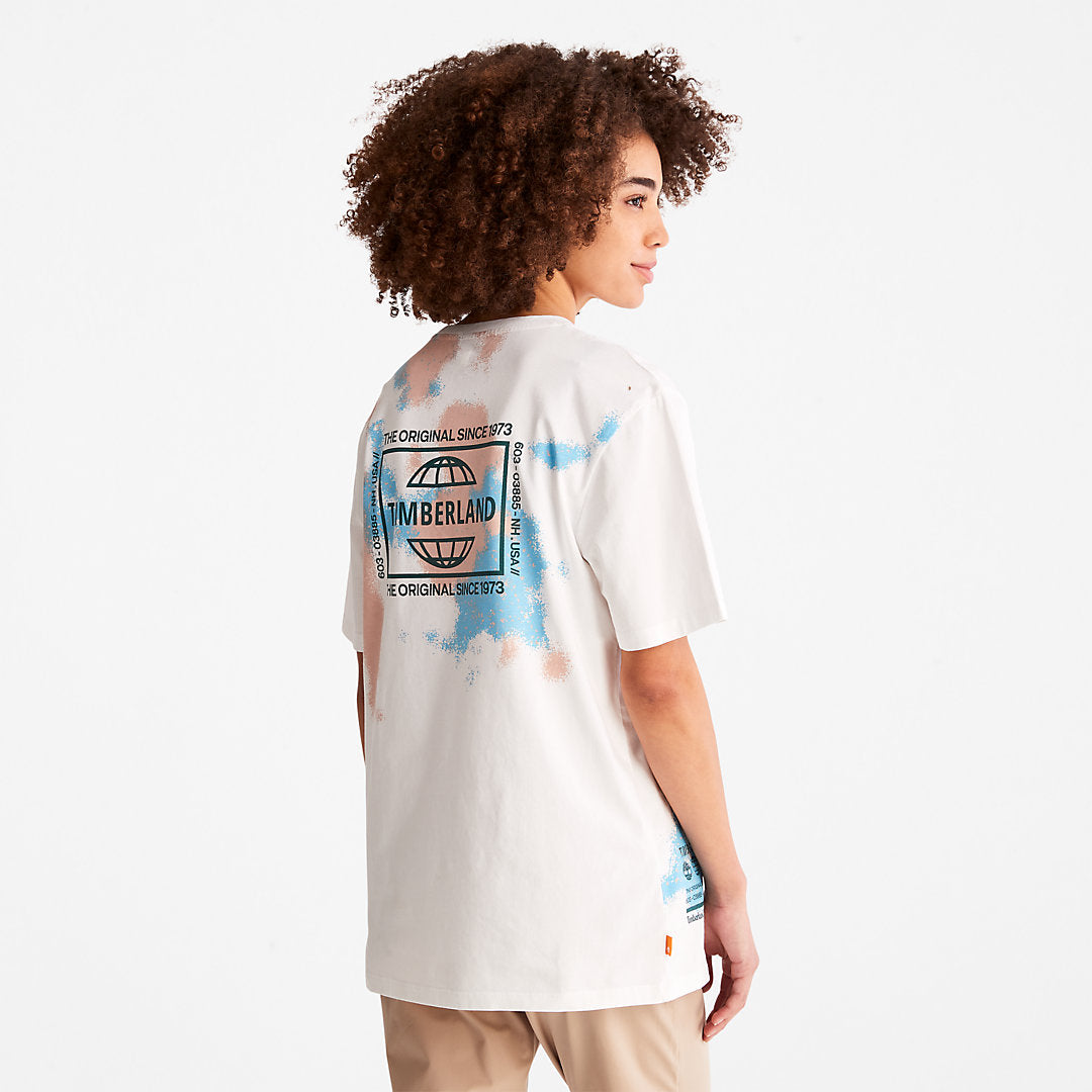 Mens Timberland Paint Graphic T-Shirt for Men in White