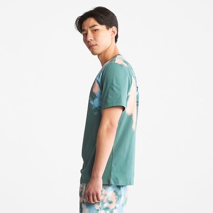 Mens Timberland Paint Graphic T-Shirt for Men in Teal