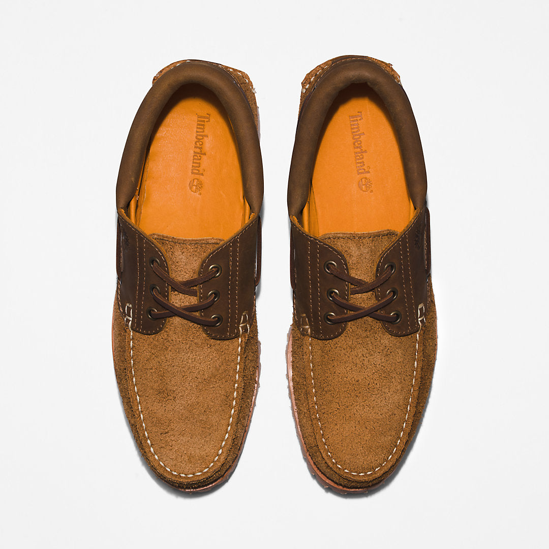 Mens Timberland Timberland® 3-Eye Lug Handsewn Boat Shoe for Men in Medium Brown