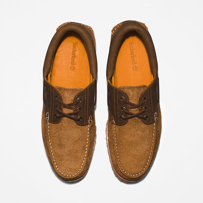 Mens Timberland Timberland® 3-Eye Lug Handsewn Boat Shoe for Men in Medium Brown