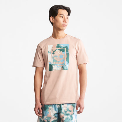 Mens Timberland Storytelling Logo T-Shirt for Men in Pink