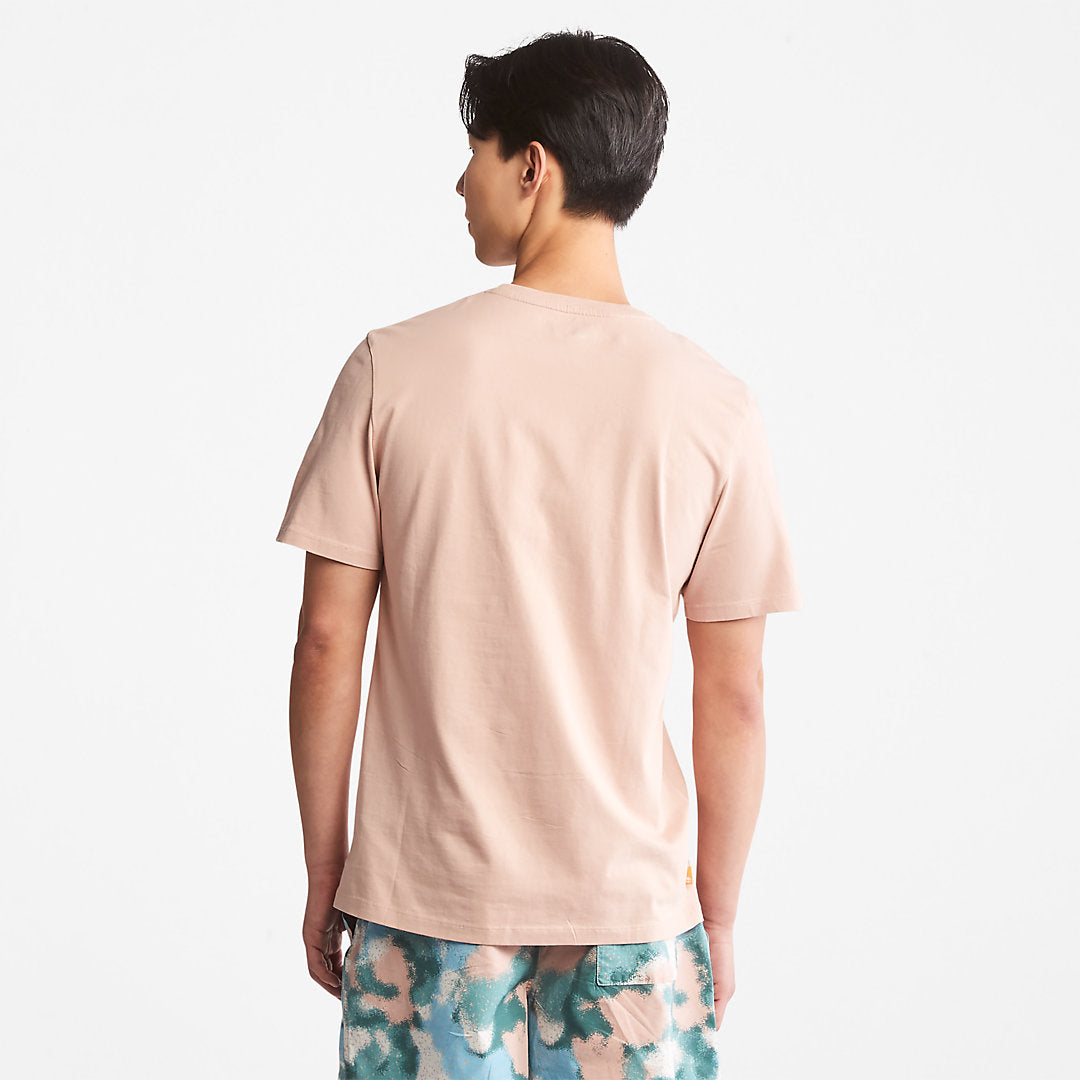 Mens Timberland Storytelling Logo T-Shirt for Men in Pink