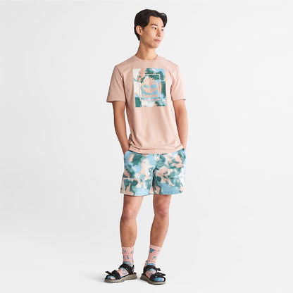 Mens Timberland Storytelling Logo T-Shirt for Men in Pink