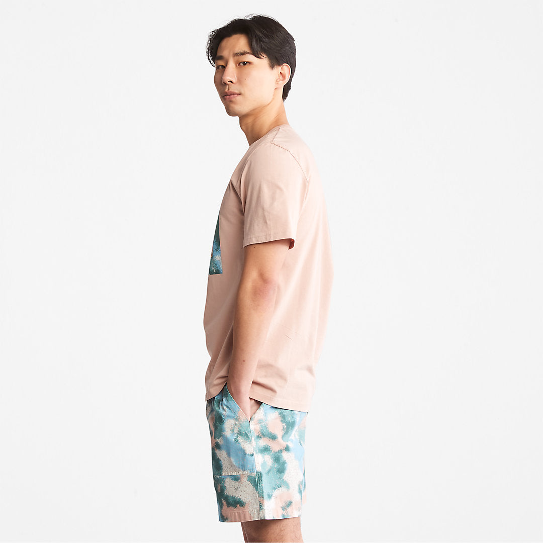 Mens Timberland Storytelling Logo T-Shirt for Men in Pink