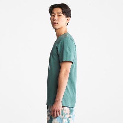 Mens Timberland Storytelling Logo T-Shirt for Men in Teal
