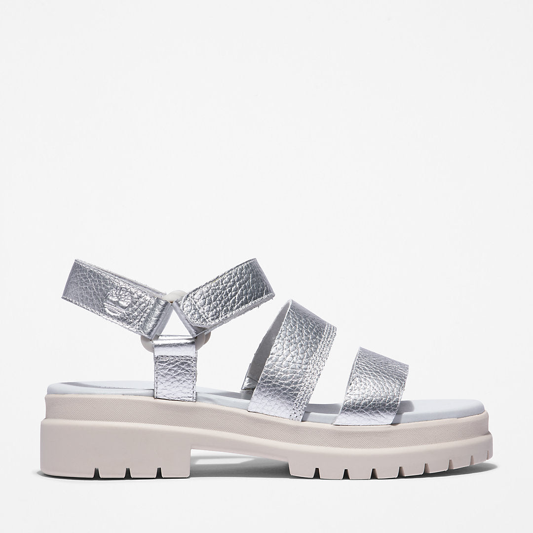 Womens Timberland London Vibe Ankle-Strap Sandal for Women in Silver