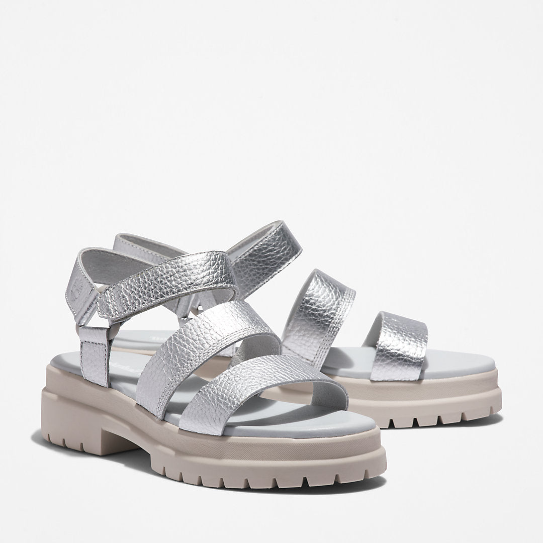 Womens Timberland London Vibe Ankle-Strap Sandal for Women in Silver