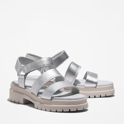 Womens Timberland London Vibe Ankle-Strap Sandal for Women in Silver