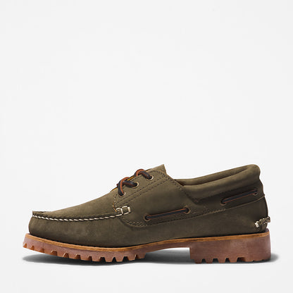 Mens Timberland Timberland® 3-Eye Lug Handsewn Boat Shoe for Men in Dark Green