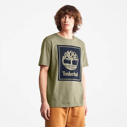 Mens Timberland Tree Logo T-Shirt for All Gender in Green