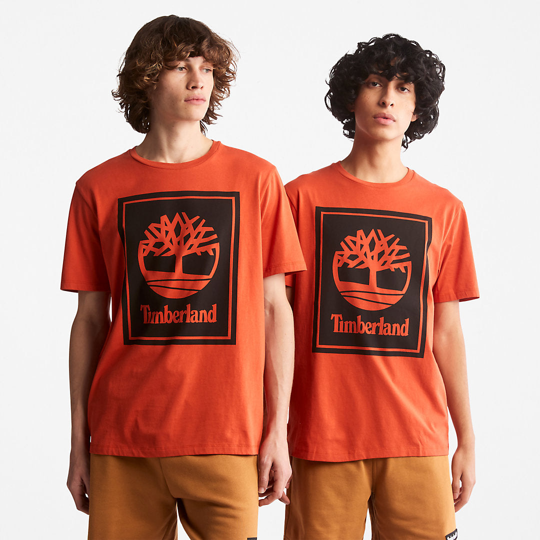 Mens Timberland Tree Logo T-Shirt for All Gender in Orange