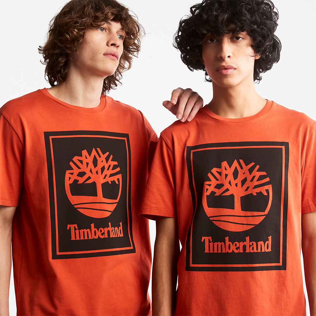Mens Timberland Tree Logo T-Shirt for All Gender in Orange