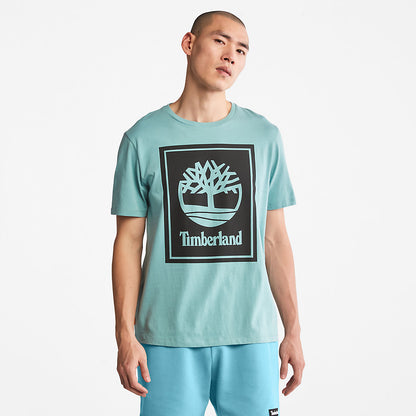 Mens Timberland Tree Logo T-Shirt for All Gender in Teal