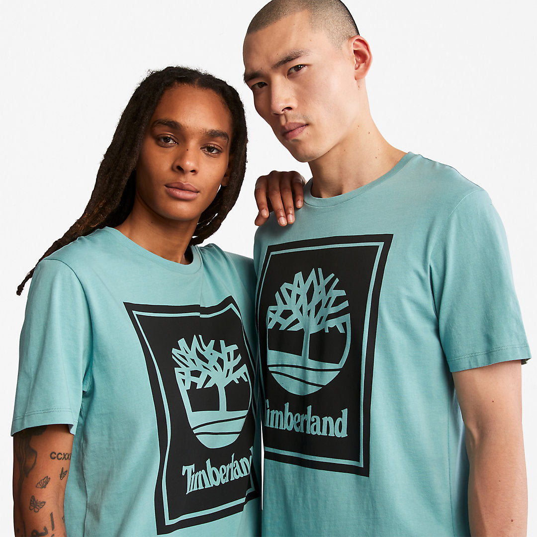 Mens Timberland Tree Logo T-Shirt for All Gender in Teal