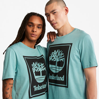 Mens Timberland Tree Logo T-Shirt for All Gender in Teal