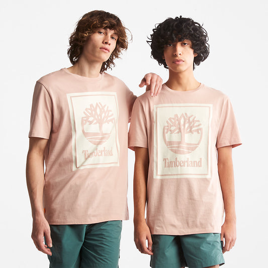 Mens Timberland Tree Logo T-Shirt for All Gender in Pink