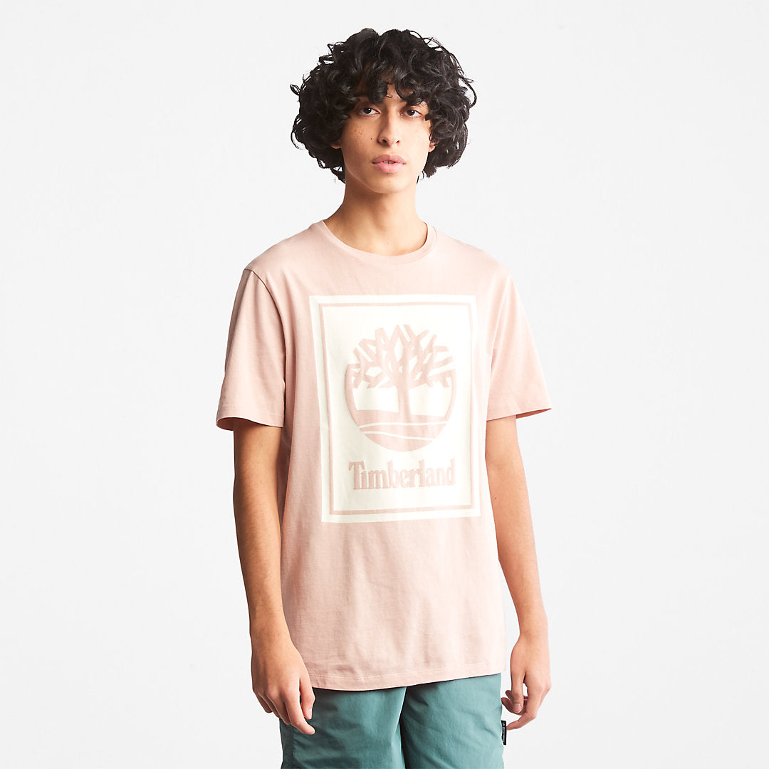 Mens Timberland Tree Logo T-Shirt for All Gender in Pink