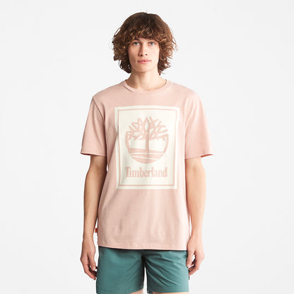 Mens Timberland Tree Logo T-Shirt for All Gender in Pink