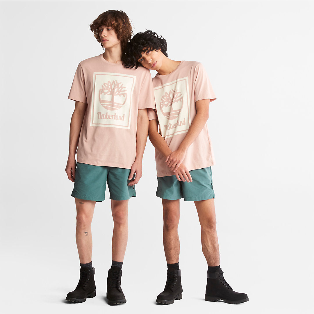 Mens Timberland Tree Logo T-Shirt for All Gender in Pink