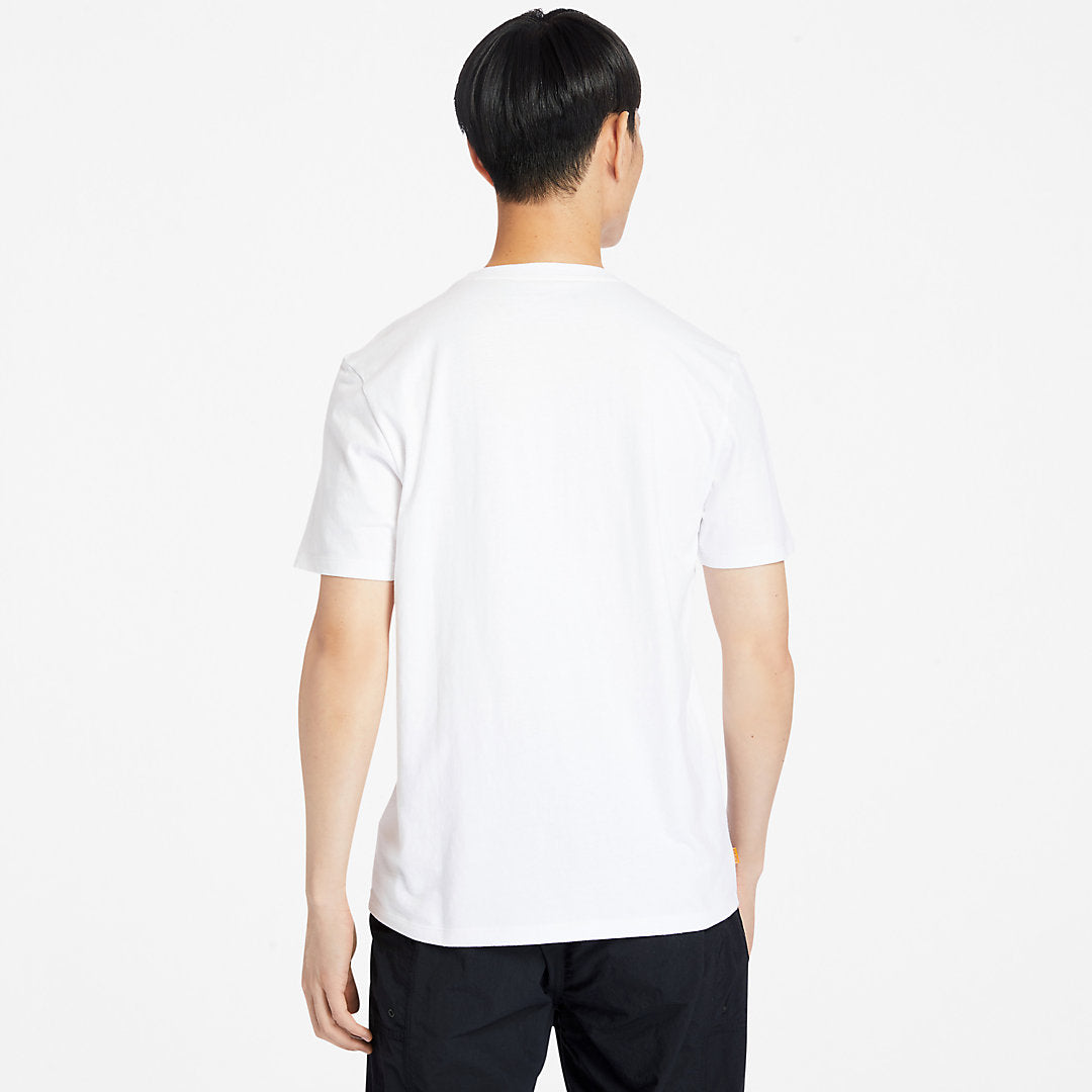 Mens Timberland Stack Logo T-Shirt for Men in White