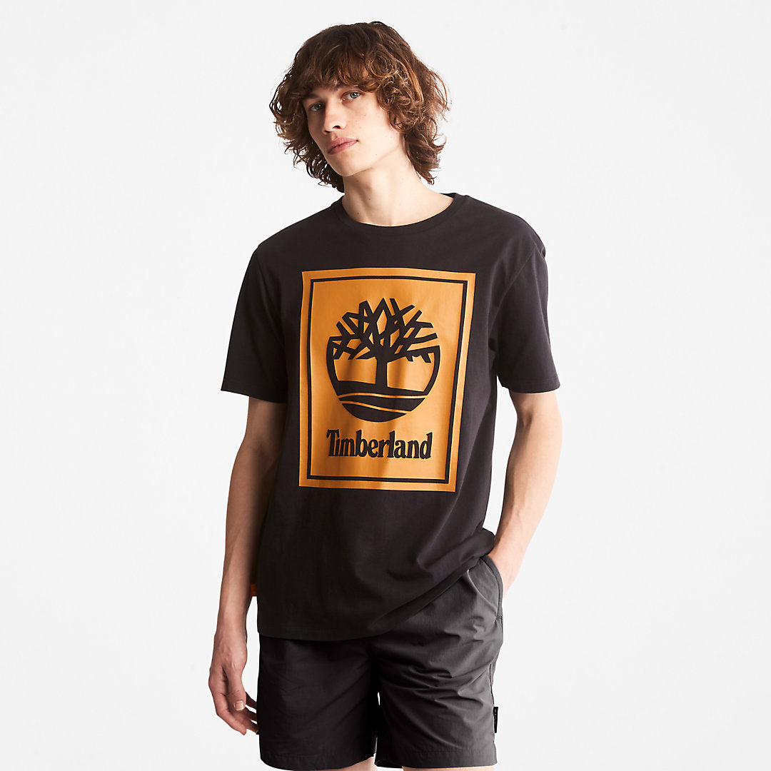 Mens Timberland Tree Logo T-Shirt for All Gender in Black